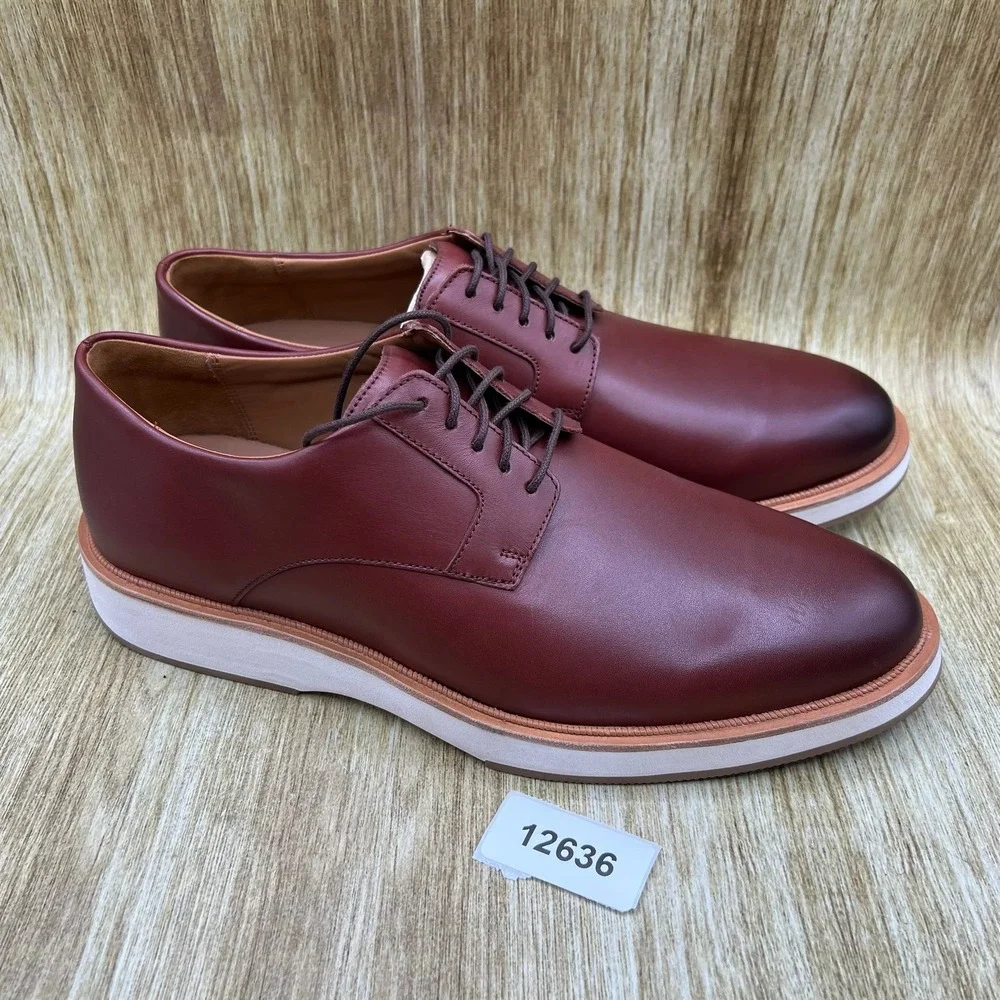 Allen Edmonds Benson Derby Men's Size 10.5 D Chili Leather Plain Toe Wedge 7797